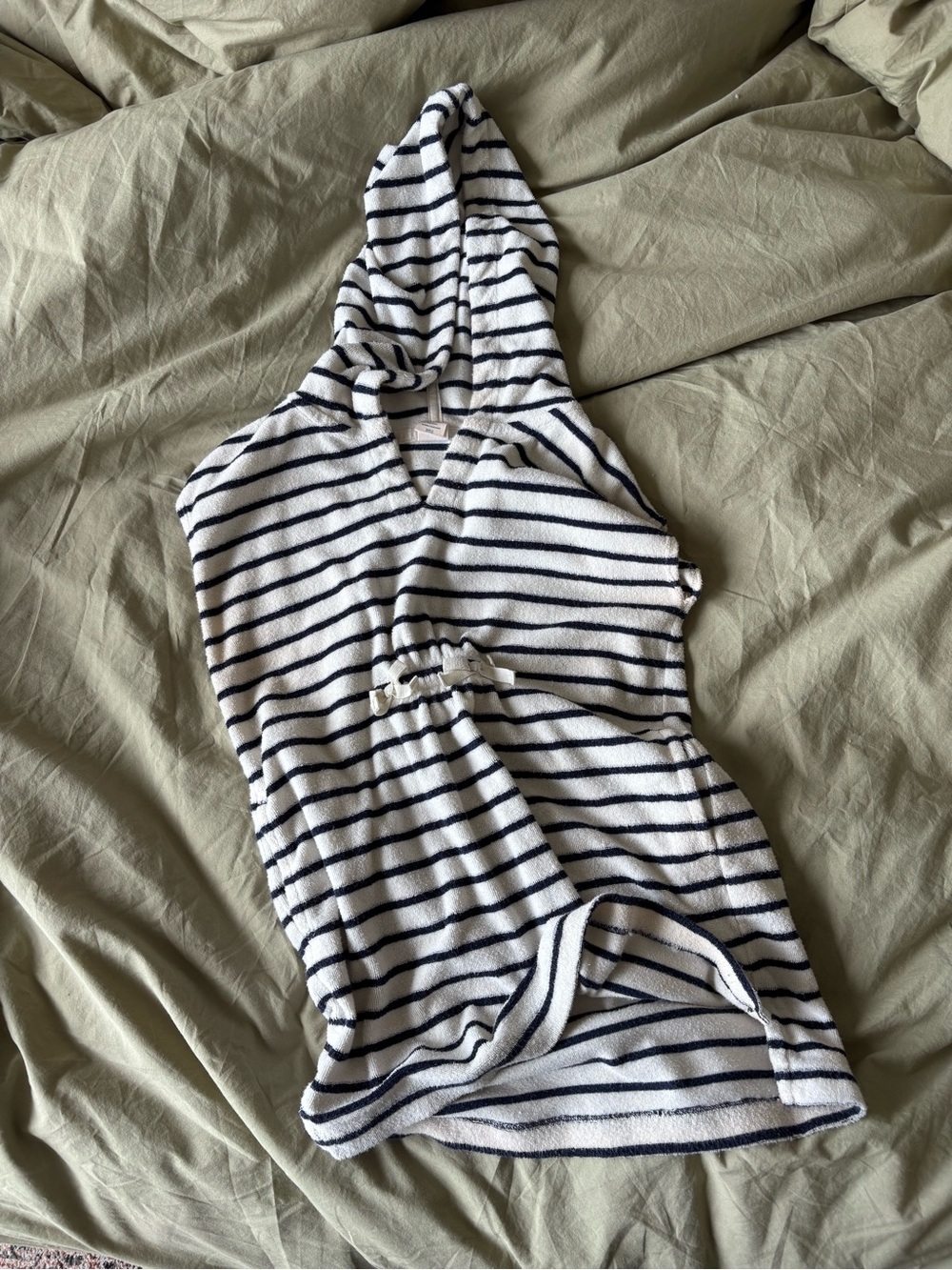 GAP Hooded Striped Kids One-Piece in White & Navy